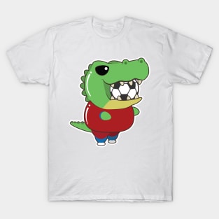 Crocodile as Soccer player with Soccer ball T-Shirt